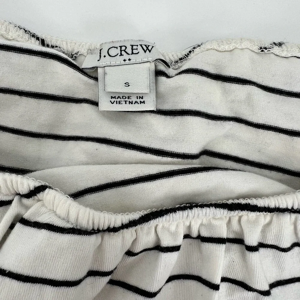 J .Crew Striped Off the Shoulder Ruffle Bodysuit H6125 casual cotton size small